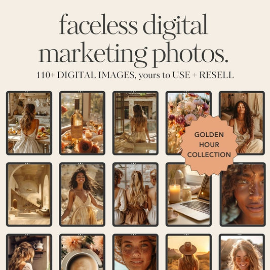 110+ Faceless Digital Marketing Photos - The Golden Hour Collection