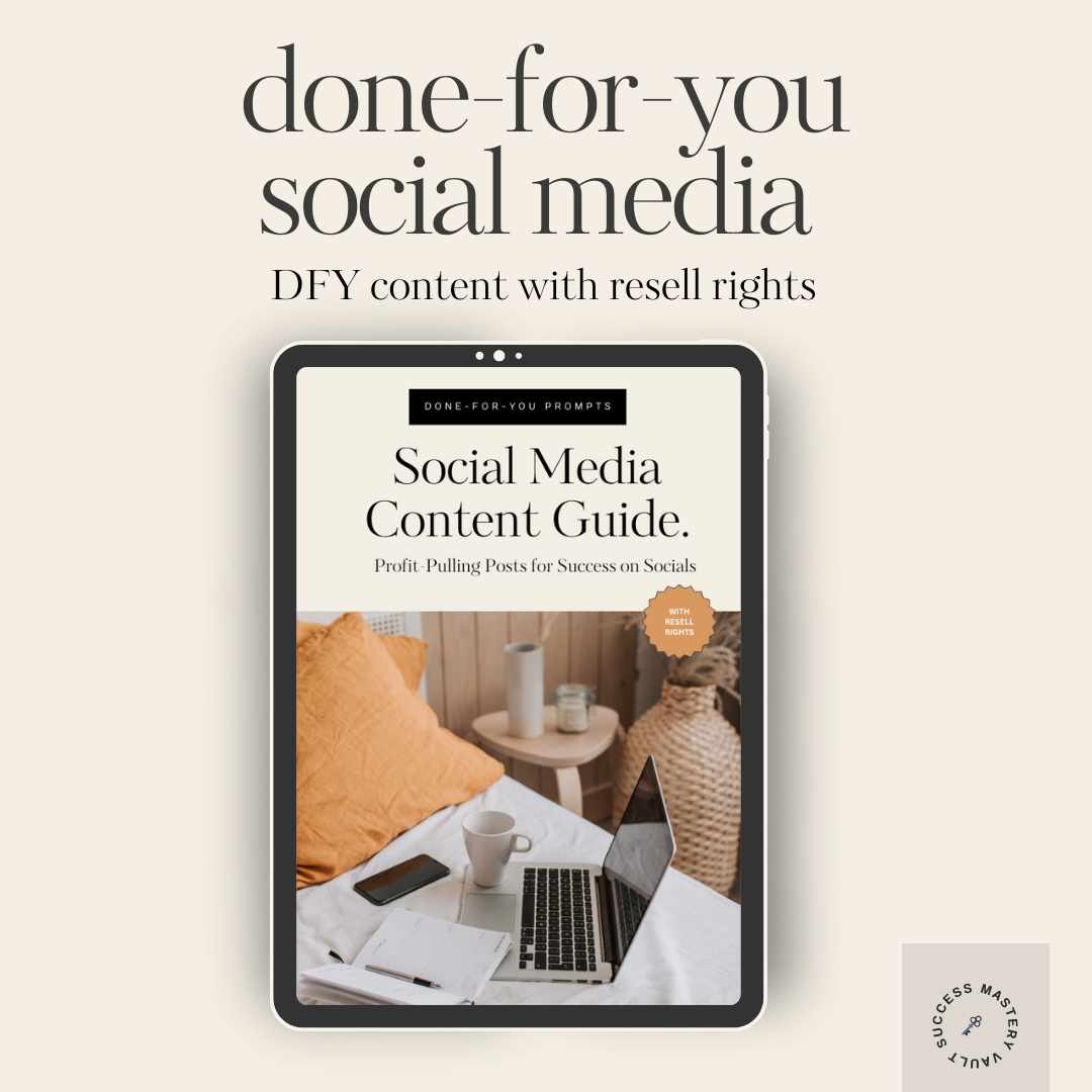 Social Media Content Guide – Success Mastery Vault