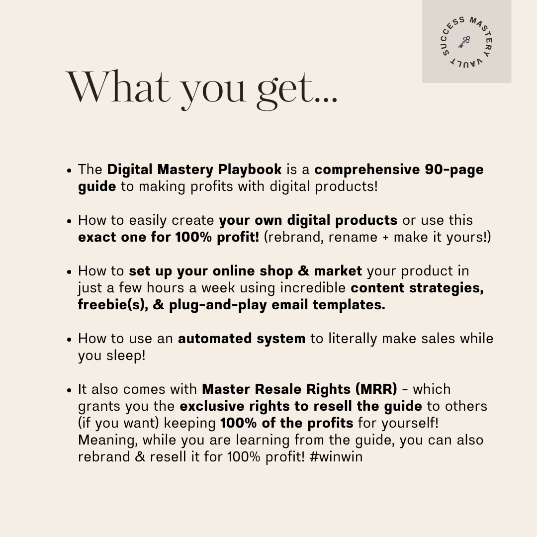 Digital Mastery Playbook: Your Guide to Income on Autopilot